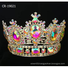 4 '' Full AB Stone Full Round Rhinestone Pageant Crown For Queen